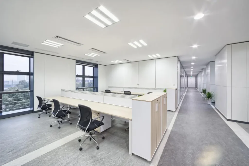 Modern office cleaned by Crest Cleaning – commercial janitorial services in Seattle, Kent, and Auburn