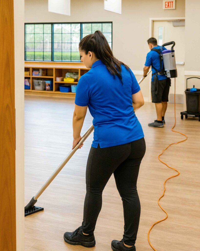 Professional school janitorial cleaning service in Kent WA cleaning classroom floors