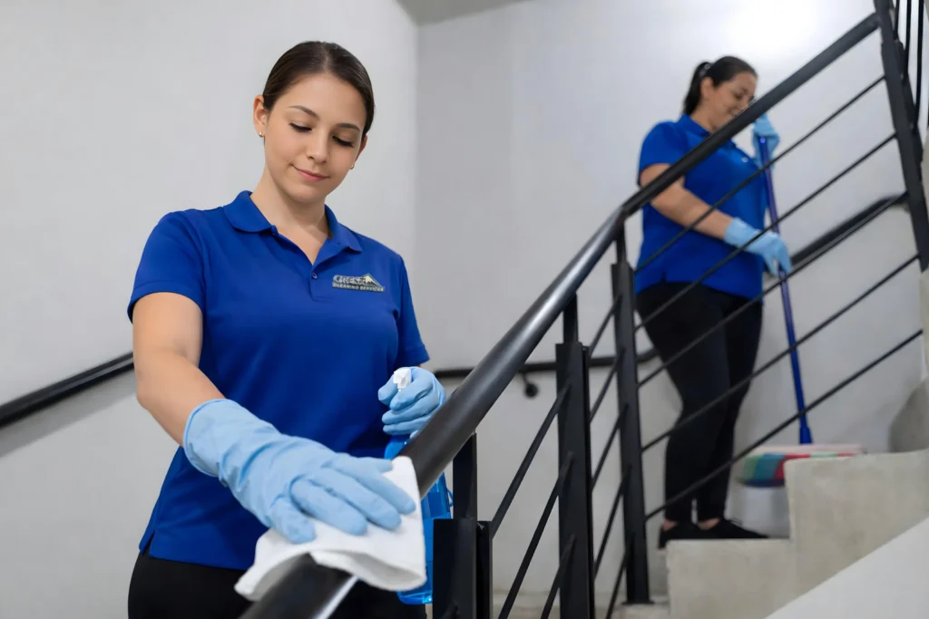 Apartment stairwell and common area cleaning by professional janitorial team in Seattle WA