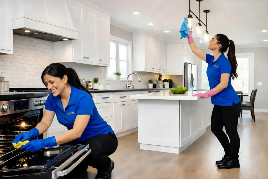 Crest Cleaning Services professionals delivering deep kitchen cleaning and peace of mind in Seattle WA