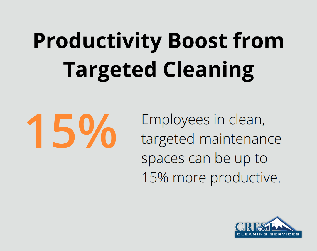 Chart showing that targeted cleaning can increase employee productivity by up to 15%. - custom cleaning schedules