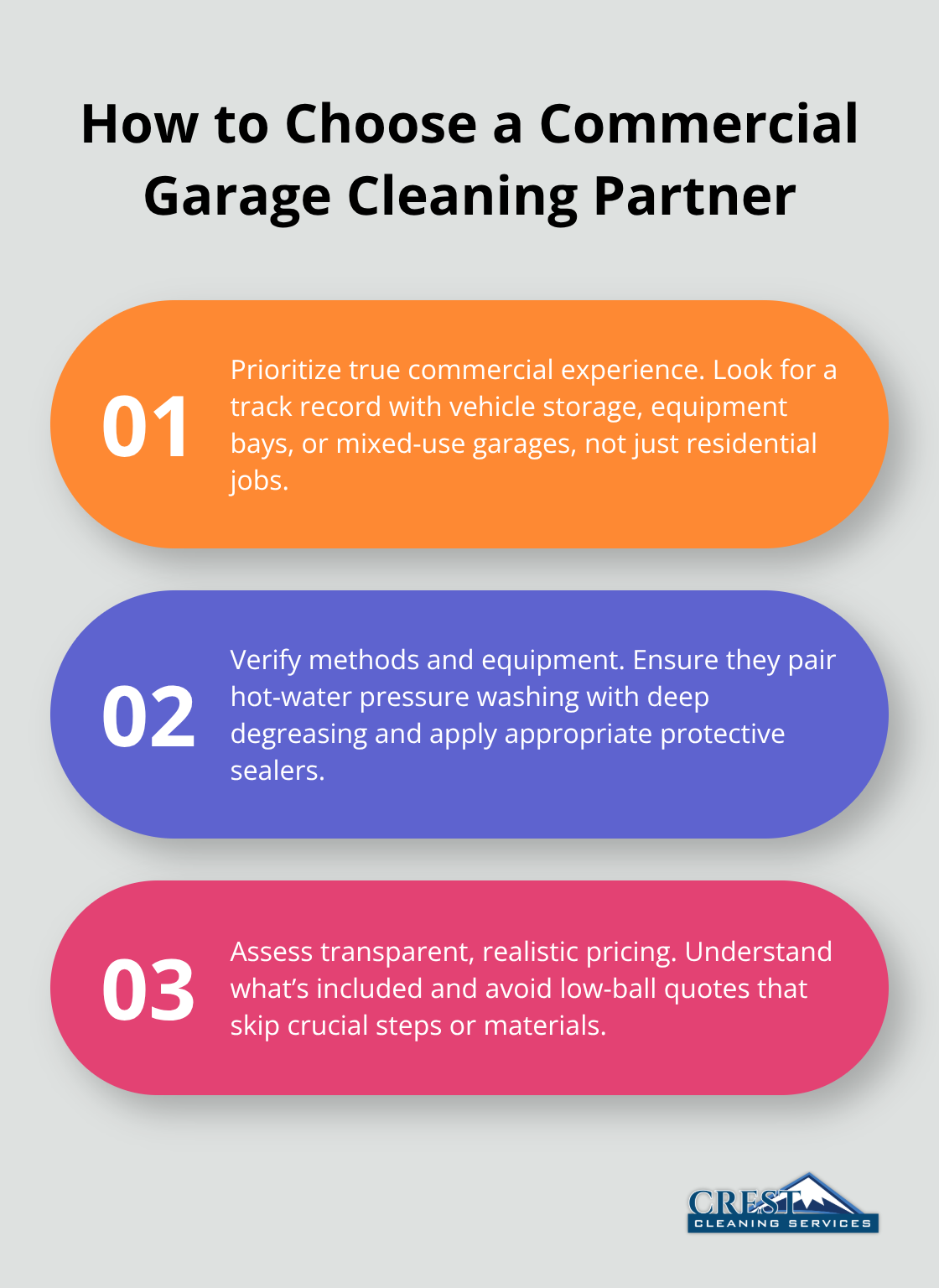 Three key decision points for selecting a commercial garage cleaning provider - garage cleaning services