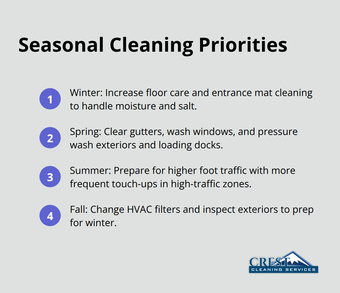 Key cleaning priorities by season to keep facilities running smoothly. - facility cleaning programs